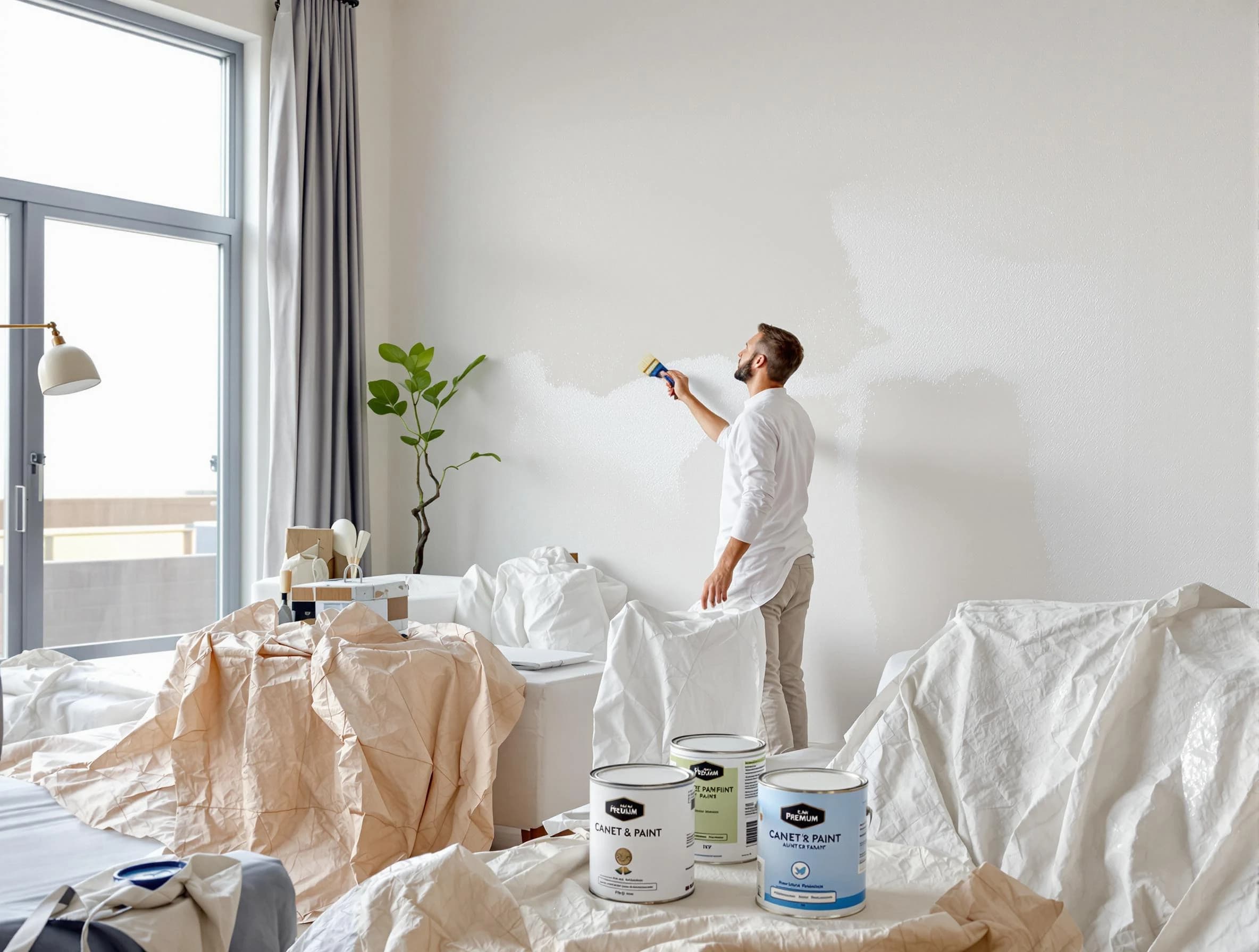 South Euclid House Painters team carefully painting an interior wall in South Euclid, OH