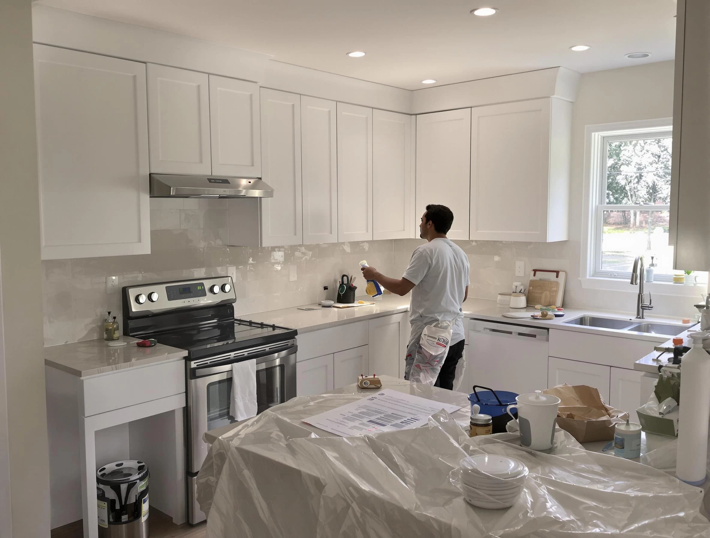 South Euclid House Painters performing detailed kitchen painting in South Euclid